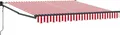 vidaXL Markise Rot und Weiß 350 x 250 cm Polyester und Metall