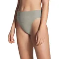 CALIDA Elastic Slip, Unterhose Damen, breiter Softbund, High Waist, atmungsaktive Single Jersey-Qualität Stein meliert 44-46