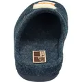 Manitu Herren Hausschuh Pantoffel Filz gestickter Schriftzug 220022, Größe:42 EU, Farbe:Blau - Blau - 42