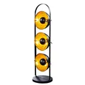 Design Stehlampe STUDIO schwarz gold Metall 3 Lampenschirme Lampe Blattgold Optik Stehleuche Bodenlampe Wohnzimmer Beleuchtung