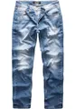 REPUBLIX Herren Jeans Regular Straight Fit Denim Hose Destroyed R07984 Hellblau W30/L32