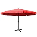 Mendler Sonnenschirm Meran Pro, Gastronomie Marktschirm mit Volant Ø 5m Polyester/Alu 28kg ohne Ständer - bordeaux