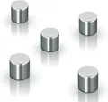 SIGEL BA700 Neodym-Magnete Zylinder silber, Ø 1x1 cm, 5er-Set SuperDym, für Glas