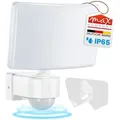 LED Außenleuchte mit Bewegungsmelder Weiß, 30W, Neutralweiß 4000K, IP65, Schwenkbar, Bewegungsmelder- Steuerung weiterer Leuchten bis 500W | SUN...