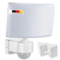 LED Aussenwandleuchte mit Bewegungsmelder Weiß 30W Neutralweiß 4000K IP65 Schwenkbar | Bewegungsmelder-Funktion - Steuerung weiterer Leuchten bis 500W | Eckmontage innen und außen möglich | SUN2200