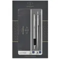 Parker 2093258, Kugelschreiber + Füllfederhalter, Blau, Medium, 1 mm, Schwarz, Silber, Edelstahl
