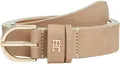 Tommy Hilfiger Damen Essential Effortless 2.5 Nubuck Aw0aw17762 Verstellbarer Gürtel, BEIGE (Clayed Pebble), 85 cm