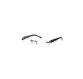 Fossil Brillengestell Korrektionsfassung Brille Metall Leder Schwarz 52/18/135 - OF1145001, Metall und Leder