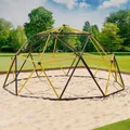 Klettergerüst 305x305x155cm DomeClimber Kinder Kletterkuppel Geodome 10FT - anthrazit/gelb