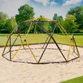 VESKA Klettergerüst DomeClimber Kinder Metall Kletterkuppel Geodome (10FT - 305cm, anthrazit/gelb)