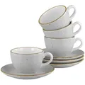 CreaTable Tasse Vintage Nature Stein Kaffeetassen Set 8-tlg, Porzellan