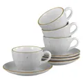 CreaTable 34037 Vintage Nature Stein 8tlg Geschirrset Kaffeetassen Set Porzellan