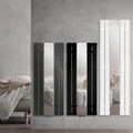LuxeBath Badheizkörper mit Spiegel 1200x450 mm Anthrazit, Spiegelheizkörper Flach Glasheizkörper, Design Paneelheizkörper Mittelanschluss Heizung, Flachheizkörper Vertikal Einlagig, inkl. Montage-Set