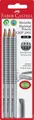 Faber-Castell 117097 - Bleistift GRIP 2001, Härtegrad B, 3er Packung mit ei ...