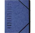 PAGNA Fächermappe Ordnungsmappe A4 7-teilig blau Aufdruck 1-7 auf dem Deckel mit Eck