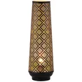 Marrakesch Tischlampe Nachttischlampe 47cm groß | Aesthetic Deko Lampe Stehlampe im Wohnzimmer Schlafzimmer oder Kinderzimmer | Moderne Tischleuchte Qantas aus Metall schwarz gold E27 Lampenfassung