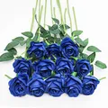 Tifuly 12 PCS Künstliche Rosen, 19,68 '' Single Long Stem Fake Rose Seide Braut Hochzeitsstrauß Realistische Blume für Hausgarten Party Hotel Büro Dekor (Blossom Roses, Blau)