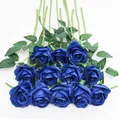 12 PCS Künstliche Rosen 1968 '' Single Long Stem Fake Rose Seide Braut Hochze...