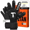 T1TAN Torwarthandschuhe Erwachsene, CLASSIC Black-Out, Größe 6-11 schwarz 10