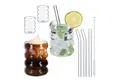 relaxdays Gläser-Set Trinkgläser gewellt 4er Set, Glas