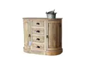 baario Kommode Kommode GUILLON halbrund, braun Massivholz Landhaus Antik Barock