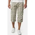 Indicode Cargoshorts Herren Nicolas Check Cargo Shorts Herrenshorts aus einer robusten Materialmischung gelb XXL