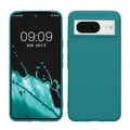 kwmobile Hülle kompatibel mit Google Pixel 8 Hülle - weiches TPU Silikon Case - Cover geeignet für kabelloses Laden - Petrol matt
