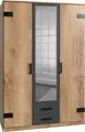 Kleiderschrank Liverpool Schrank Eiche und graphit Spiegel 135 cm