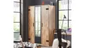 Kleiderschrank Liverpool Drehtürenschrank in Plankeneiche graphit Spiegel 135 cm