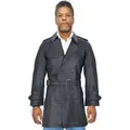 Herren-Trenchcoat aus schwarzem Leder – Memphis