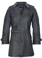 Infinity Leather Herren Schwarz German Military WW2 Jahrgang Lange Regenmantel Echtlederjacke 2XL