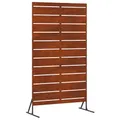 vidaXL Sichtschutz Grau 100 x 50 x 180 cm Wetterfeststahl, Moderner Sichtschutz für Garten und Terrasse, Outdoor Raumteiler, rechteckiges Stahlpaneel