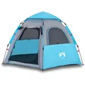 vidaXL Kuppelzelt Zelt Campingzelt Kuppelzelt Familienzelt 4 Personen Blau Quick Release blau