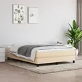 The Living Store Boxspringbett Creme 140x200 cm Stoff - Creme