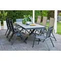 HARTMAN Sondermodell Xanadu / Aruba Garten-Essgruppe, xerix/anthrazit, Alu/Glaskeramik, 2 Stapelsessel, 6 Klappstühle, 220/280x100cm