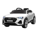 HOMCOM Elektro Kinderauto 12V Audi E-tron Elektrofahrzeug mit Fernbedienung, Sicherheitsgurt und Musikfunktion (MP3/USB/TF), Kinderfahrzeug für 3-5 Jahre, 3-5 km/h, Weiß