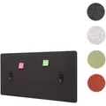 Akustik-Tischtrennwand HWC-G75, Büro-Sichtschutz Schreibtisch Pinnwand, doppelwandig Stoff/Textil ~ 60x120cm braun-grau