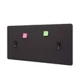 Akustik-Tischtrennwand HWC-G75, Büro-Sichtschutz Schreibtisch Pinnwand, doppelwandig Stoff/Textil - 60x120cm braun-grau