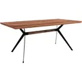 YOGA Esstisch Iron legs schwarz 160x90 Top 12mm - Braun