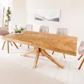 riess-ambiente Massivholz Esstisch MOSAIK 160cm natur Pinienholz recycelt Sterngestell Esszimmertisch Tisch - Braun