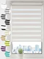 Sonello Doppelrollo Klemmfix ohne Bohren Duo Rollo Klemmrollo Sonnenschutzrollo Fensterrollo für Fenster & Türen Zebrarollo Seitenzugrollo 40cm x 130cm Weiß