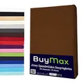 Buymax Wasserbett Spannbettlaken Stretch 180x200-200x220 cm für Wasserbetten und Boxspringbetten Bettbezug für Matratzen bis 35 cm Matratzenhöhe, Braun Schokobraun