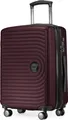HAUPTSTADTKOFFER Mitte - Handgepäck Trolley erweiterbar Koffer 4 Rollen 55x40x23 cm Cary-On suitcase Hand Luggage 55 L Hardcase Bordgepäck Lufthansa EasyJet Eurowings, travel bags XL Dehnfalte,Burgund