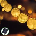 Solar Lichterkette Laterne Außen 6m 30 LED Warmweiß  Garten Terrasse