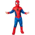 Rubies – Marvel Offizielles – Klassisches Spiderman-Kostüm für Kinder – 5/6 Jahre – Größe 3 bis 10 Jahre – komplettes Kostüm Overall + Stiefelüberzieher + Maske. Für Karneval, Halloween, Geburtstag