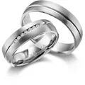 Partnerring MARRYA "Edelstahl Ringe Trauringe Eheringe Partnerringe" Gr. 68, silber (herren ring, silber), Fingerringe, Damen, 68, Edelstahl