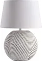BRUBAKER Tisch- oder Nachttischlampe Weiß Keramikfuß in zweifarbigem, mattem Finish - 38 cm Höhe