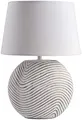BRUBAKER Tisch- oder Nachttischlampe Zen Garden Weiß - Keramikfuß in zweifarbigem, mattem Finish - 38 cm Höhe, Weiß Grau