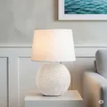 Tischlampe Tischleuchte Wohnzimmer Nachttischlampe E14 Weiß mit Schirm 38cm