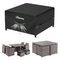 BEEWAY Gartenmöbel Abdeckung Wasserdicht V2.0 125x125x73cm, Schutzhülle Abdeckplane für Gartentische Terrassenmöbel Möbelsets - 420D Oxford Gewebe, Anti-UV, Winterfest